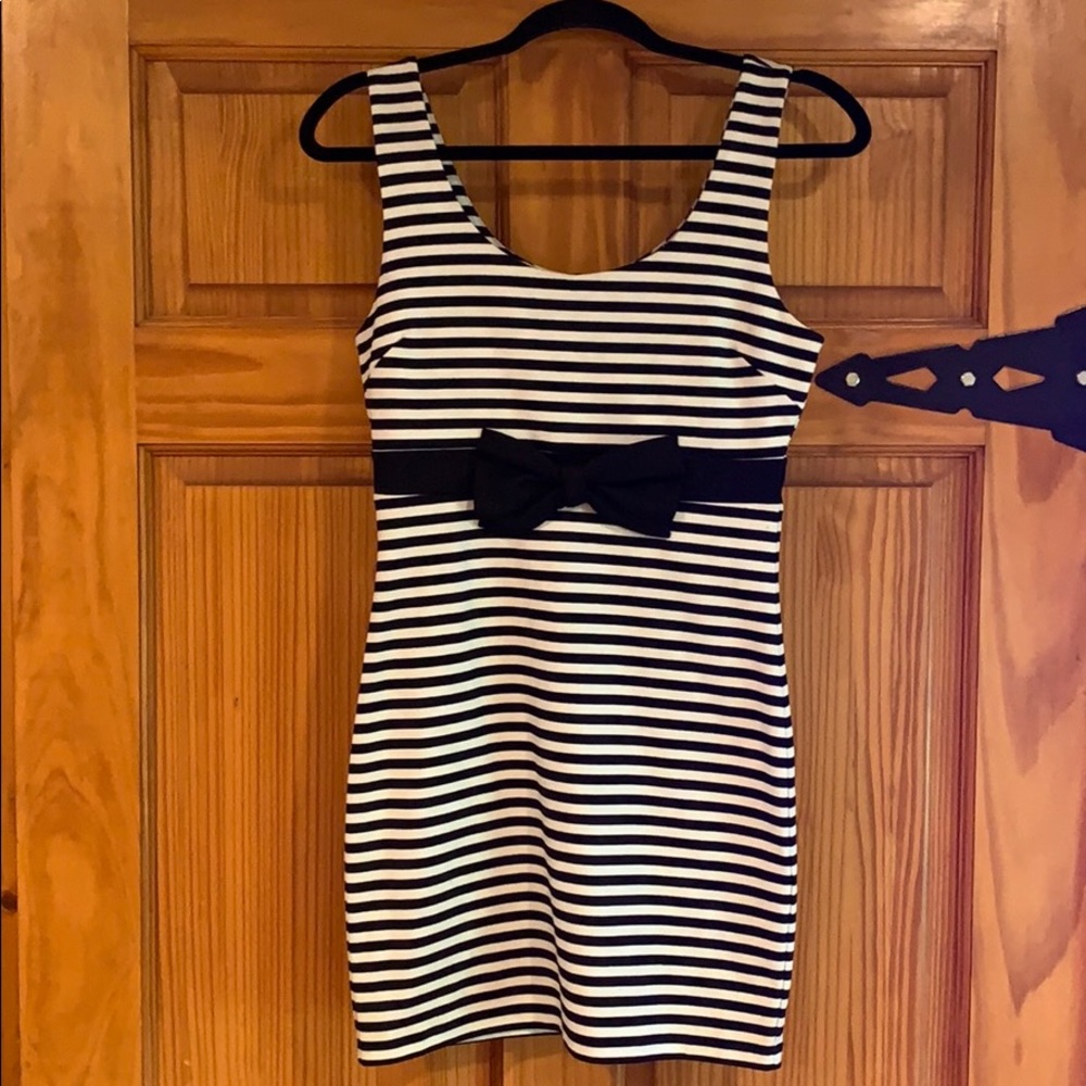 Black and white stripped mini dress!